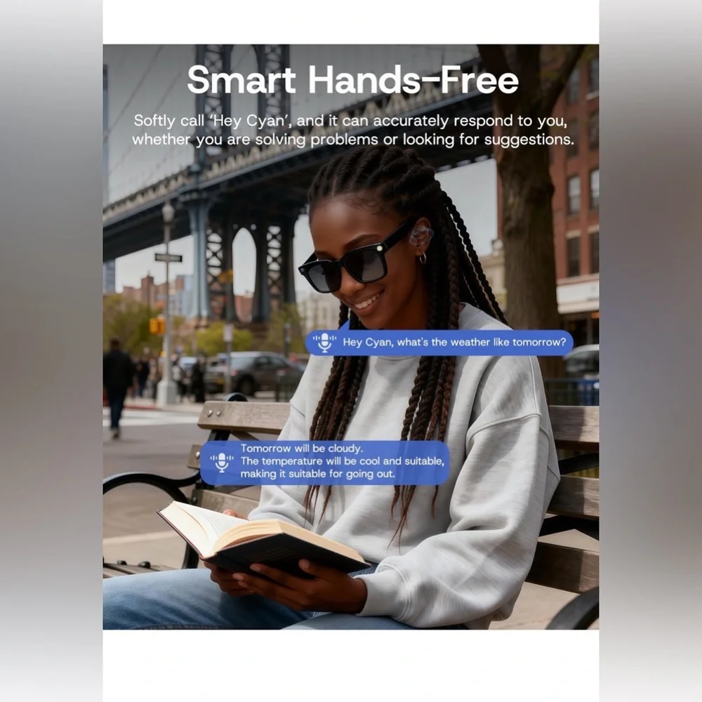 AI Smart Glasses with Bluetooth for Men and Women with 8 MP Camera